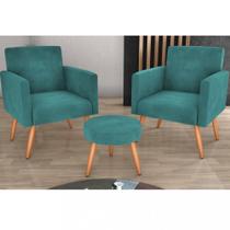 Conjunto 2 Poltronas com Puff Veludo MX Dallas Matrix Conjunto 2 Poltronas com Puff Veludo MX Dallas Matrix