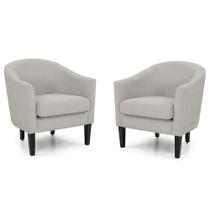 Conjunto 2 Poltronas de Aproximação Herval Ciz, Linho Gelo