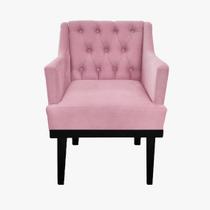 Conjunto 2 Poltronas Decorativa Em Capitonê Para Consultório Classica Corano Rosa Claro LM DECOR