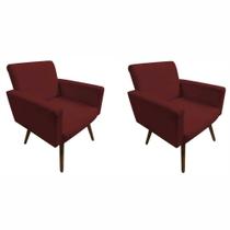 Conjunto 2 Poltronas Decorativas Para Sala Nina Pés Palito Suede Marsala VickyDecor Conjunto 2 Poltronas Decorativas Para Sala Nina Pés Palito Suede Marsala VickyDecor