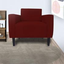 Conjunto 2 Poltronas Estofadas Para Clínica Leticia Slim Suede Vermelho Bordo - LM DECOR Conjunto 2 Poltronas Estofadas Para Clínica Leticia Slim Suede Vermelho Bordo - LM DECOR