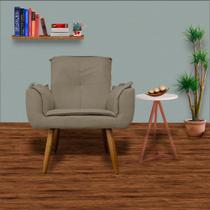 Conjunto 2 Poltronas Estofadas Para Consultório Emília Plus Suede Cappuccino - LM DECOR