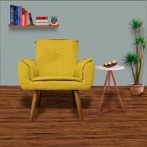 Conjunto 2 Poltronas Estofadas Para Consultório Emília Plus Suede Mostarda - LM DECOR