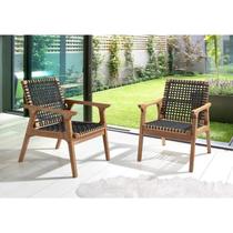 Conjunto 2 Poltronas Fixa de Madeira e Corda Náutica Traço