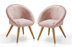 Conjunto 2 Poltronas Lais Decorativas para Sala de Espera