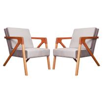 Conjunto 2 Poltronas Monalisa Com Braços de Madeira Veludo Rose - LM DECOR Conjunto 2 Poltronas Monalisa Com Braços de Madeira Veludo Rose - LM DECOR