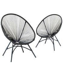 Conjunto 2 Poltronas Oval Kinder Acapulco em Corda Sintética e Ferro