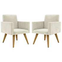 Conjunto 2 Poltronas Para Sala Decorativa Nina Pés Palito Suede Bege Arapol Conjunto 2 Poltronas Para Sala Decorativa Nina Pés Palito Suede Bege Arapol
