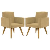 Conjunto 2 Poltronas Para Sala Decorativa Nina Pés Palito Suede Cappuccino Arapol Conjunto 2 Poltronas Para Sala Decorativa Nina Pés Palito Suede Cappuccino Arapol
