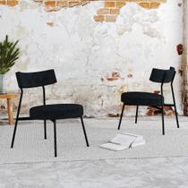 Conjunto 2 Poltronas Stout Boucle Est.Preta Conjunto 2 Poltronas Stout Boucle Est.Preta