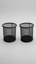 Conjunto 2 Porta Lápis Metal Cestas Organizadoras Mesa