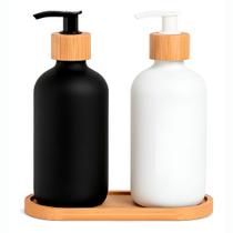 Conjunto 2 Porta Sabonetes Líquidos Frascos Banheiro Conjunto 2 Porta Sabonetes Líquidos Frascos Banheiro