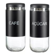 Conjunto 2 Potes Café E Açúcar Decora Cozinha Recepção Vidro