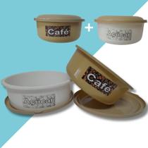 Conjunto 2 Potes Café e Açucar Plástico Qualidade Oferta Conjunto 2 Potes Café e Açucar Plástico Qualidade Oferta
