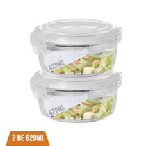 Conjunto 2 Potes De Vidro 620ml Hermético 4 Travas Marmita Conjunto 2 Potes De Vidro 620ml Hermético 4 Travas Marmita