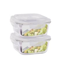 Conjunto 2 Potes Hermetico Marmita Fit Anel Vedação 320 ml