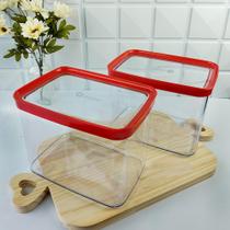 Conjunto 2 potes herméticos de 4000ml e 2500ml para Mantimentos em Policarbonato Helsim