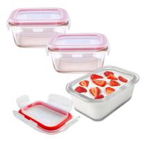Conjunto 2 Potes Herméticos De Vidro Borossilicato Fit Frutas Tampa Condimentos 200mL Conjunto 2 Potes Herméticos De Vidro Borossilicato Fit Frutas Tampa Condimentos 200mL