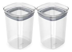 Conjunto 2 Potes Herméticos Organizador Cozinha Quadrado 1l