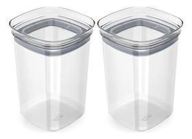 Conjunto 2 Potes Herméticos Organizador Cozinha Quadrado 1l Conjunto 2 Potes Herméticos Organizador Cozinha Quadrado 1l