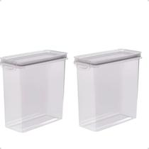Conjunto 2 Potes Herméticos Para Mantimentos 3,0 Litros Com Trava Conjunto 2 Potes Herméticos Para Mantimentos 3,0 Litros Com Trava