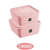 Conjunto 2 Potes Plasticos Rosa 1,5 e 2,5 Litros Gourmet