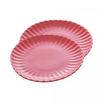 Conjunto 2 Pratos de Sobremesa em Porcelana Pétala Vermelho Matt 20cm Wolff Conjunto 2 Pratos de Sobremesa em Porcelana Pétala Vermelho Matt 20cm Wolff