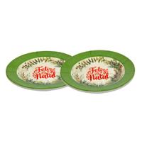 Conjunto 2 Pratos Feliz Natal Em Melamina Para Jantar 25cm Conjunto 2 Pratos Feliz Natal Em Melamina Para Jantar 25cm