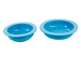 Conjunto 2 Pratos Infantis em Silicone - 1 Prato 260 Ml + 1 Prato 360 Ml Azul Moda do Chef