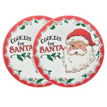 Conjunto 2 Pratos Natal Cookies For Santa