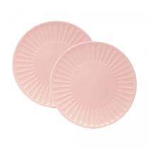 Conjunto 2 Pratos para Sobremesa de Cerâmica Colibri Rosa 19cm Wolff Conjunto 2 Pratos para Sobremesa de Cerâmica Colibri Rosa 19cm Wolff