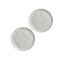 Conjunto 2 pratos sobremesa ceramica 20cm cristalina scalla
