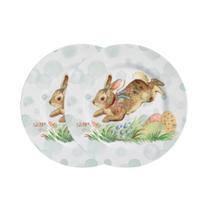 Conjunto 2 Pratos Sobremesa Color Rabbits Verde