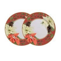 Conjunto 2 Pratos Sobremesa Mariah Vermelho