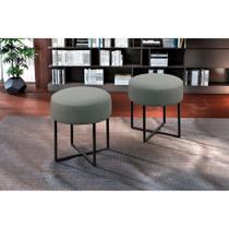 Conjunto 2 Puff Otávio Luxo Base Preta Castellar Móbile