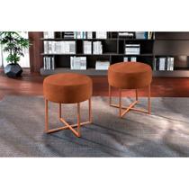 Conjunto 2 Puff Otávio material sintético Castellar Móbile Conjunto 2 Puff Otávio material sintético Castellar Móbile