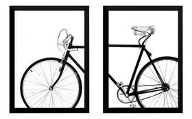 Conjunto 2 Quadros Bicicleta Retro Arte Decoração - Fanarte