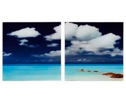 Conjunto 2 Quadros Caribe Decorativos Paisagem Mek