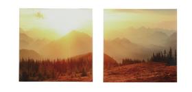 Conjunto 2 Quadros de Vidro Luxo Paisagem Montana Jolitex