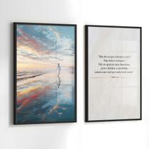 Conjunto 2 Quadros Decorativos com Moldura Caixa Jesus Aguas Frase Kit para Sala, Escritorio, Hall Cozinha Conjunto 2 Quadros Decorativos com Moldura Caixa Jesus Aguas Frase Kit para Sala, Escritorio, Hall Cozinha
