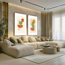Conjunto 2 Quadros Decorativos com Moldura Caixa Minimalista Arte para Sala, Escritorio, Hall Cozinha Conjunto 2 Quadros Decorativos com Moldura Caixa Minimalista Arte para Sala, Escritorio, Hall Cozinha