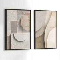 Conjunto 2 Quadros Decorativos com Moldura Caixa Pedras em Relevo Kit para Sala, Escritorio, Hall Cozinha Conjunto 2 Quadros Decorativos com Moldura Caixa Pedras em Relevo Kit para Sala, Escritorio, Hall Cozinha