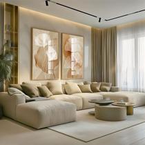 Conjunto 2 Quadros Decorativos com Moldura e Acrilico Cristal Vidro Ginkgo Dourado Kit para Sala, Escritorio, Hall Cozinha Conjunto 2 Quadros Decorativos com Moldura e Acrilico Cristal Vidro Ginkgo Dourado Kit para Sala, Escritorio, Hall Cozinha
