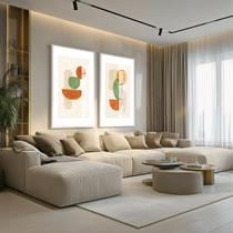 Conjunto 2 Quadros Decorativos com Moldura e Acrilico Cristal Vidro Minimalista Arte Kit para Sala, Escritorio, Hall Cozinha Conjunto 2 Quadros Decorativos com Moldura e Acrilico Cristal Vidro Minimalista Arte Kit para Sala, Escritorio, Hall Cozinha