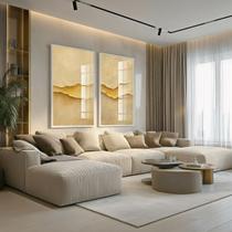 Conjunto 2 Quadros Decorativos com Moldura e Acrilico Cristal Vidro Rachadura 3D Kit para Sala, Escritorio, Hall Cozinha