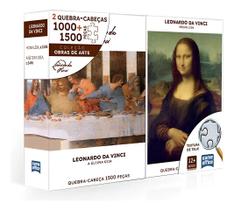 Conjunto 2 Quebra Cabeças 1000 Peças Leonardo da Vinci Conjunto 2 Quebra Cabeças 1000 Peças Leonardo da Vinci