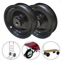 Conjunto 2 Rodas De Ferro Aro 8 Rolamento 6205 1 Polegada