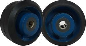 Conjunto 2 Rodas de Ferro Revestida em Borracha 4X2 Rolamento Rolete 5/8" - RB4X2R58