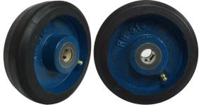 Conjunto 2 Rodas de Ferro Revestida em Borracha 514 Rolamento de Rolete - RB514R58