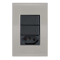 Conjunto 2 Simples + 1 Tomada 10A - Liz Fendi / Grafite